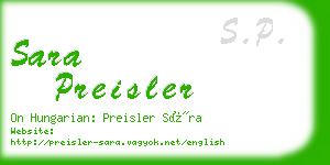 sara preisler business card